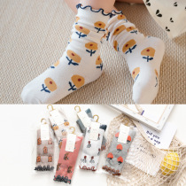 Spring and summer new socks childrens stockings wooden ears hooker girl pile socks cute jacquard Korean student socks