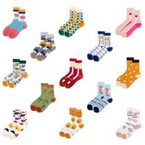 Socks womens autumn and winter socks ins Tide brand street Joker cotton sports Net red cartoon Japanese summer students