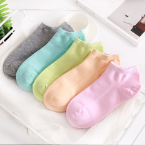 Autumn and winter cotton low-top shallow womens socks pure color cartoon candy color cute Japanese socks childrens short tube socks