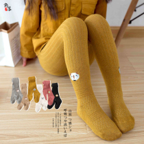 Autumn and Winter Childrens pantyhose embroidery girl warm girl leggings stretch out combed cotton baby dance socks