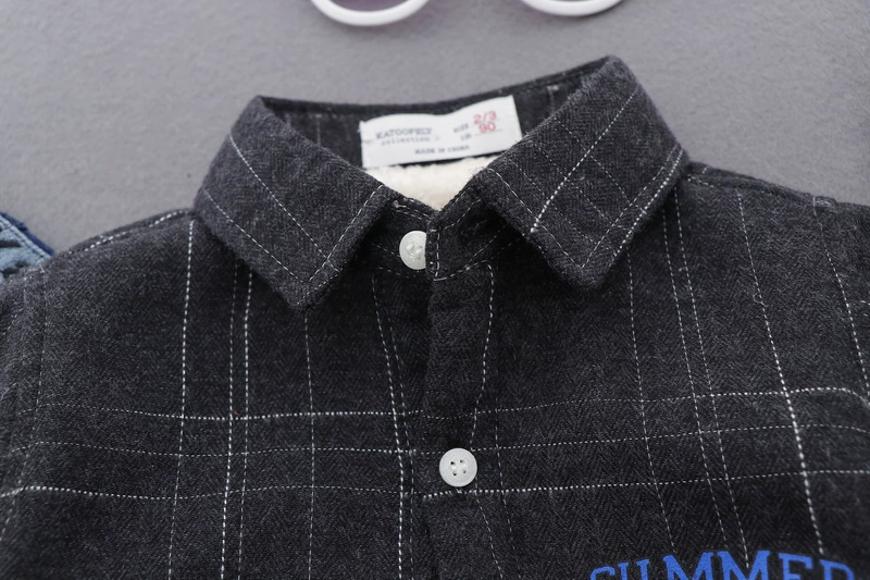 Áo cotton bé trai tay dài cộng với áo sơ mi nhung kẻ sọc dày mùa thu đông mẫu áo bé trai cộng với áo nhung bé ấm áp quần áo bexinhshop shop
