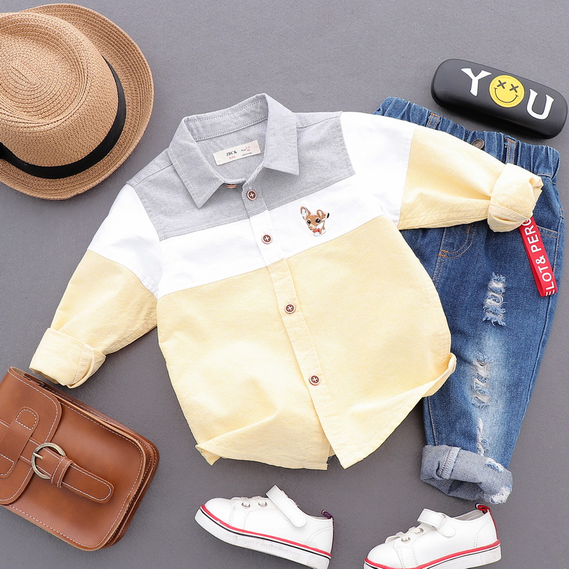 Áo sơ mi cotton cotton 2018 cho bé sơ mi sọc trẻ em Áo cotton dài tay shop quần áo trẻ em đẹp
