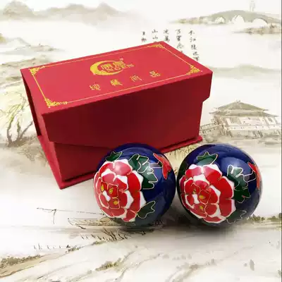 Baoding iron ball hollow bell sound fitness ball Old Handball cloisonne Tai Chi Palm massage ball for parents gifts