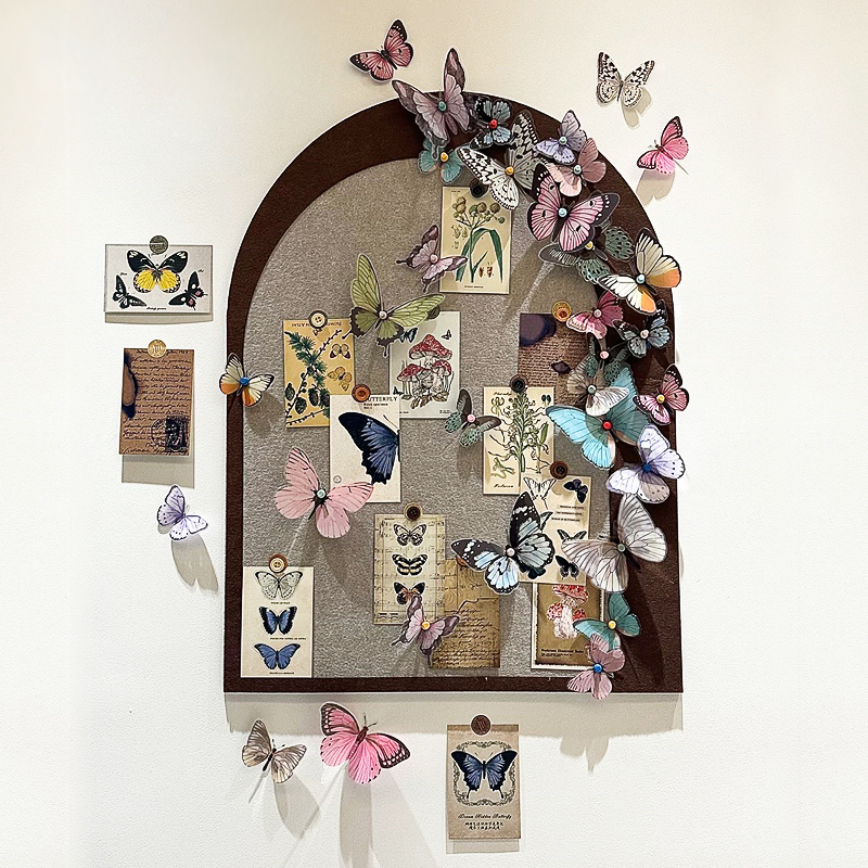 ins Butterfly Card Felt Board Photo Wall Bedroom Living Room Entrance Decoration Wall Decor Background Wall Stickers Wall Decorations