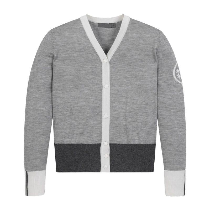 Elegant V-Neck Cardigan for Women, Long-Sleeved, High-Stretch Sweater, Korean Style, Golf Luxury Brand, Autumn and Winter Coat, Trendy Jacket