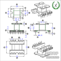 EI3332 Vertical 6 6 HF Transformer Sky Electrogen Sky does not contain ferrite core