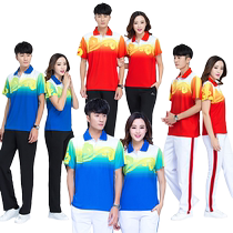 Jinguan short sleeve Jiamusi sports suit female 2017 new summer Group clothing square dance costume two-piece