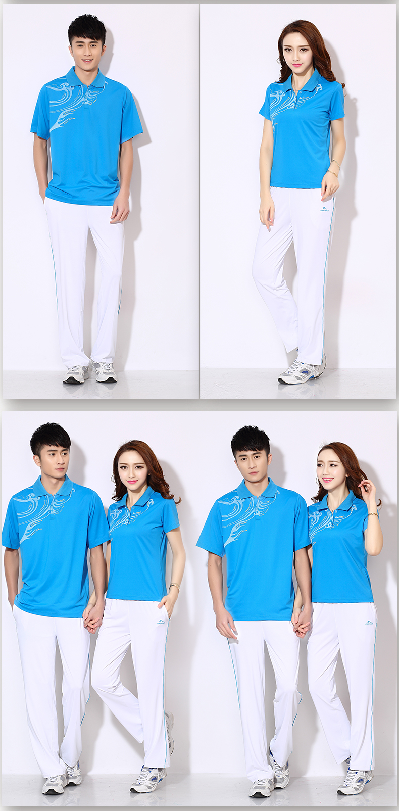 Mùa hè mới Jinguan thể thao nhảy vuông Jiamusi thể thao phù hợp với nữ ngắn tay T-Shirt POLO nhóm áo sơ mi quần áo 1áo polo nữ trắng