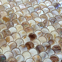 (AFSJ)Fan-shaped natural oil flower shell mosaic tiles suitable for living room entrance bathroom tiles