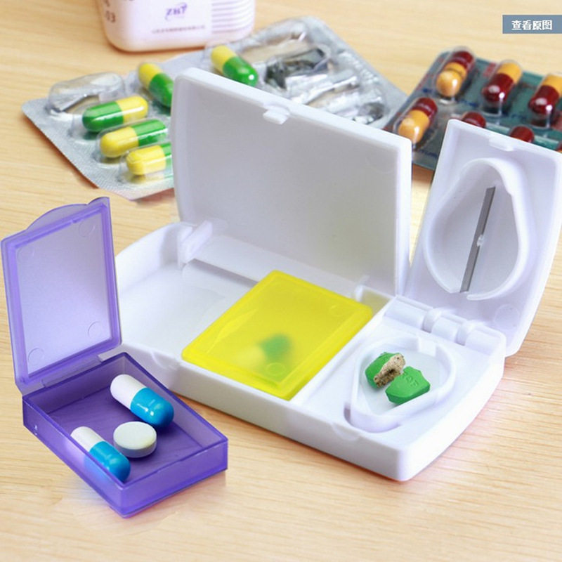 Portable Small Medicine Box Home Mini Carry-on Medicine Split Box Travel Cutting Drug Ingots Depository Medicine Dispenser