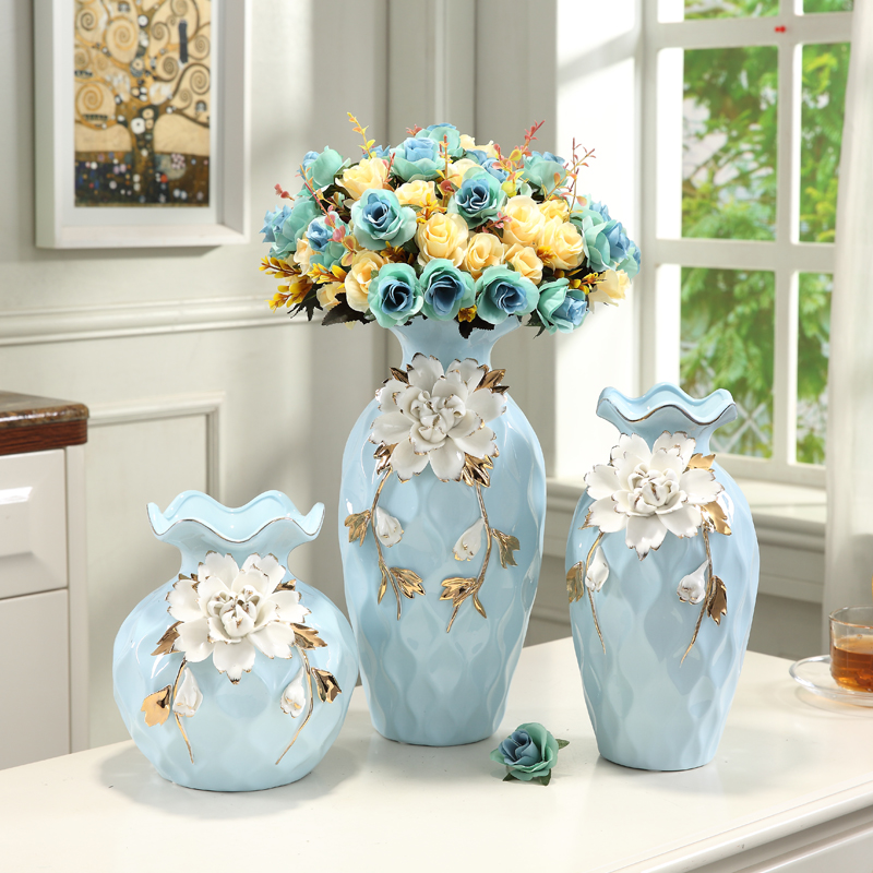Minimalist home Living room Dining Room Adornment of Soft Flowers Flower Arrangements Pendulum of TV Cabinets Tea table Tabletop Ceramic Vases