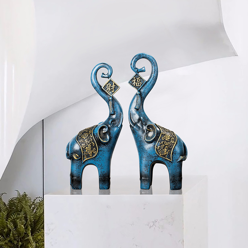 European and American style living room Xuanguan TV cabinet bedroom Elephant Pendulum decoration Creative Merchants Nafu Feng Shui Elephant Crafts Adornment