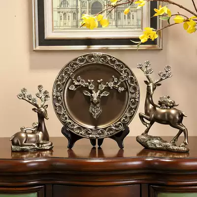 Creative home wedding gifts Living room European-style wine cabinet TV cabinet Home furnishings Lucky deer decoration ornaments