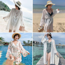 Seaside vacation in the long beach jacket bikini cover cardigan womens summer hot spring lace tassel temperament loose