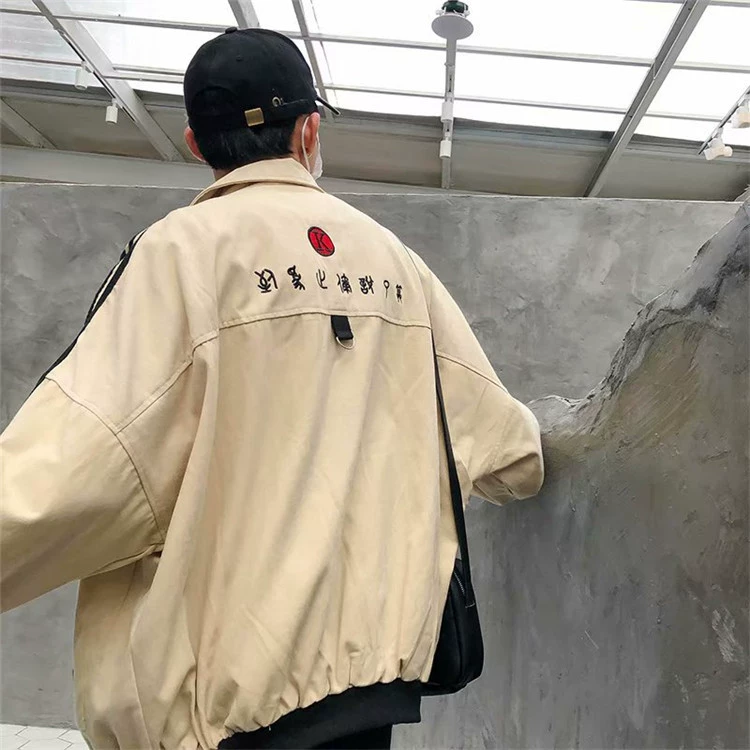 Áo khoác mùa thu cho nam công cụ phiên bản Hàn Quốc lỏng lẻo của xu hướng đồng phục bóng chày