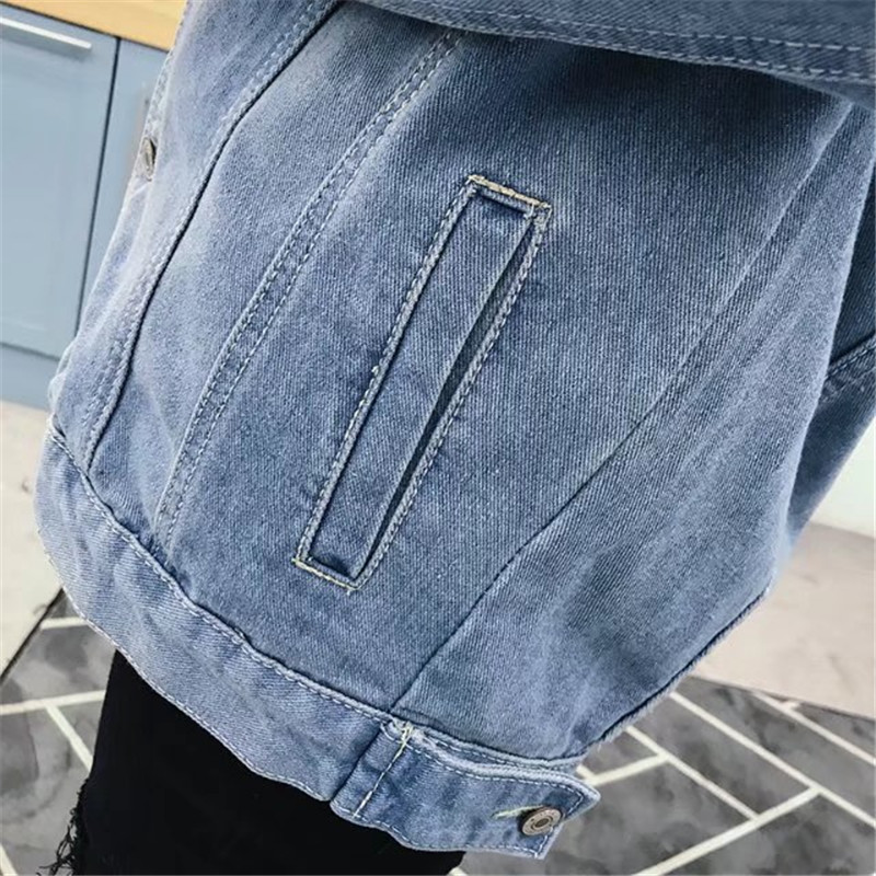 Áo khoác denim nam phiên bản Hàn Quốc xu hướng 2018 mới cá tính nam lỗ khoét nam thời trang áo khoác nam hoang dã áo trung niên