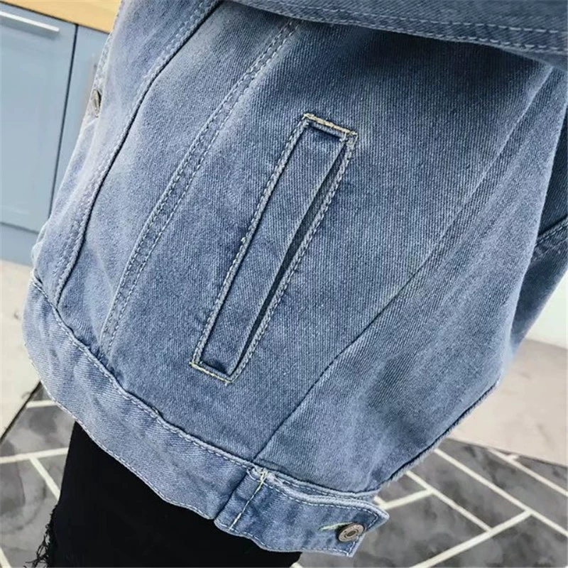 Áo khoác denim nam phiên bản Hàn Quốc xu hướng 2018 mới cá tính nam lỗ khoét nam thời trang áo khoác nam hoang dã