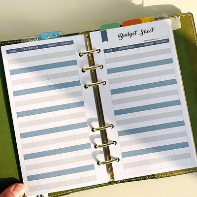At the end of the warehouse, A6 loose-leaf replacement core financial card paper, single sheet of cash expenditure budget card, blue card paper with two pages