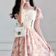 The design is sweet and thin, retro platycodon floral dress, large size, high-end meat-covering chiffon dress, fat mm