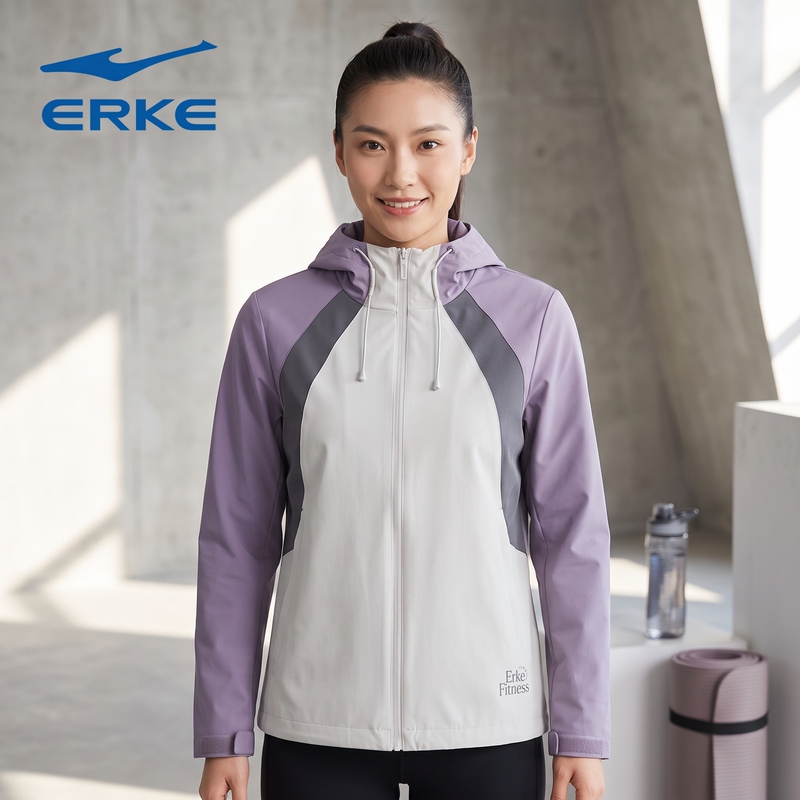 Hongxing Erke 2026 Autumn New Women's Loose Breathable Sports Windbreaker Slimming Jacket 12226301239