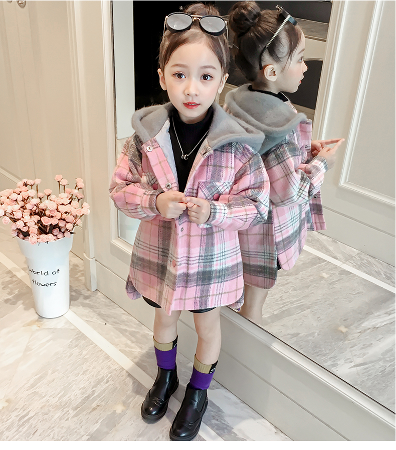 Cô gái mùa thu đông 2018 Quần áo trẻ em mới của Hàn Quốc áo len trùm đầu trong áo khoác len trẻ em lớn quần áo trẻ em