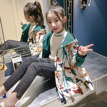 Female childrens clothing Spring Spring style windbreaker 2021 New Korean version of the child girl spring and autumn coat tide