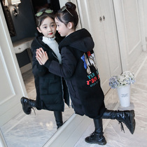 Girls winter clothes 2020 new Korean childrens clothing thin cotton clothes big childrens foreign style black cotton coat