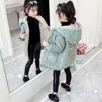 Girls autumn and winter clothes 2020 new childrens clothing foreign style two sides wear middle and big childrens double-sided cashmere coat coat