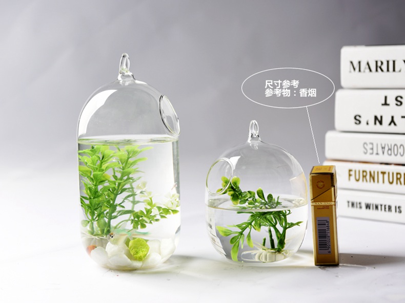Đơn giản châu Âu rèn sắt thủy tinh bình thủy canh nhỏ cá bể xanh cây hoa chậu bình nhà để bàn trang trí trang trí - Vase / Bồn hoa & Kệ giỏ hoa treo tường