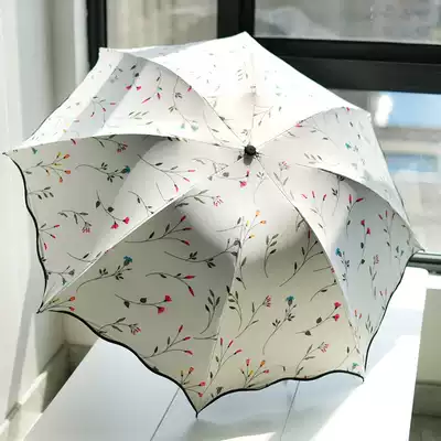 Umbrella women's folding sunny and rain dual-use vinyl parasol Super sunscreen anti-UV parasol UPF50 creative