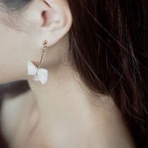 Elegant Bow Tie Earrings Woman Temperament Korea Personality 100 Hitch Teenage Girl Anti Allergy Small Ear Pendant