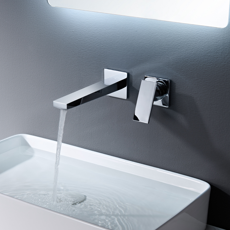 German Hans Full Copper Wall-Mounted Basin Faucet 3252607 Mengdi Hot and Cold Sink Built-In Concealed Faucet German Hans Full Copper Wall-Mounted Basin Faucet 3252607 Mengdi Hot and Cold Sink Built-In Concealed Faucet