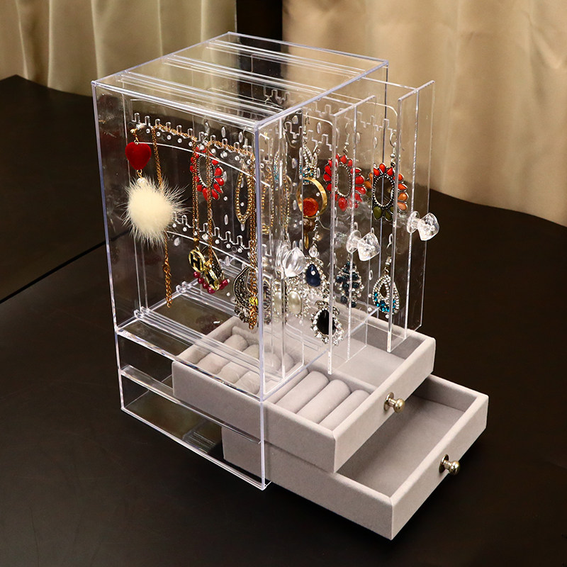Earrings Shelf Show Shelves Home containing Necklace Ear-ear Ear Accessories Acrylic Large Capacity Transparent Debut box