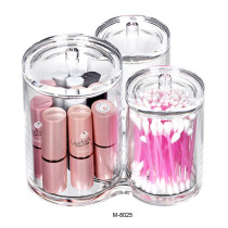 Boutique transparent acrylic cotton sign box cosmetic cotton storage box cosmetic brush bucket Princess European jewelry box thick model