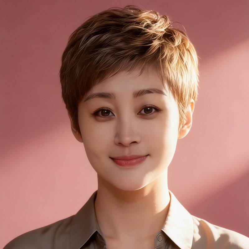 Short Hair Wig Full Head Set for Women, Made of Real Human Hair, Curly Texture, Stylish and Age-Reducing, Lightweight and Breathable, Specially Designed for Bald Heads