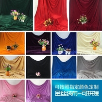 3 m wide thickened multicoloured gold velvet fabric fabric large red wine red color black golden tablecloth background cloth