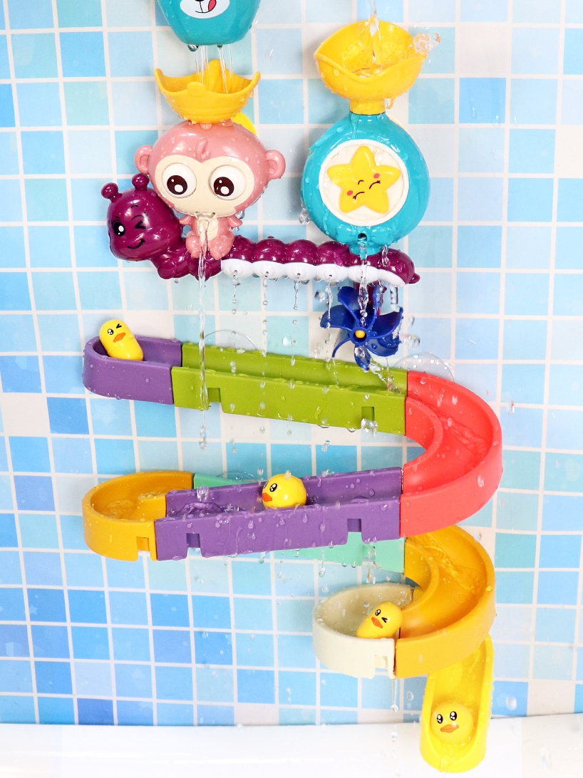 Baby bath toys Baby children turn around fun track ball play water track shower WATER play toys big building blocks