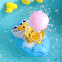 Baby shower water spray toy little yellow duck boy girl water play children bath sprinkler toy shake sound with the same section