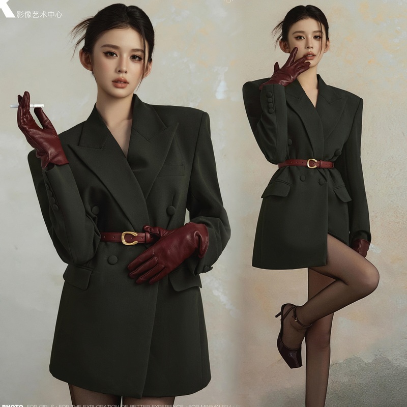 Photo Studio's New Stylish High-End Black Suit Dress for Personal Professional Image Portrait Theme Art Photography Clothing