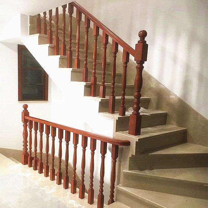 Solid wood stair handrail custom villa simple modern railing compound European style loft guardrail balcony fence