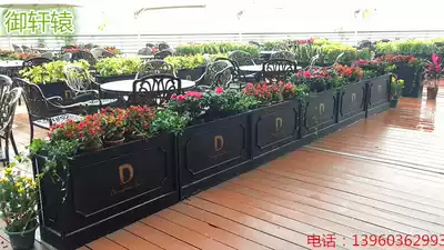 Creative planting flower box combination iron flower frame shopping mall partition fence commercial street mobile flower bed hotel gardening box