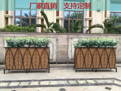 Outdoor stainless iron flower box partition flower stand combination flower trough Hotel Villa exterior flower gardening planting box