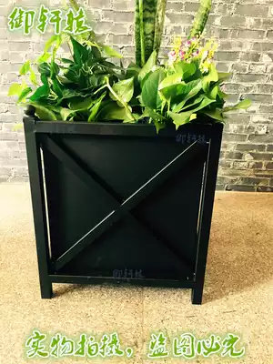 Outdoor wrought iron box green plant box flower stand flower pot beautification street flower bed square gardening flower slot
