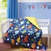 Mẫu giáo khủng long nap xe là một ba mảnh trẻ em giường bông chăn bông nôi sản phẩm Sáu - Bộ đồ giường trẻ em 	bộ chăn ga gối cho bé gái	 Bộ đồ giường trẻ em
