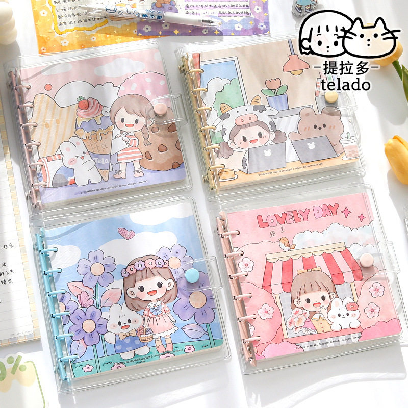 Tilado Abu square handbooks Ben 2022 High face value Girls cute loose-leaf detachable Stickers Hand ledger