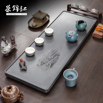 Tea Jinji living room Chinese household kung fu tea set tray set Tea Sea whole piece handmade relief Wujin Stone tea tray