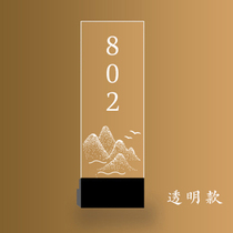 Customized hotel luminous door number box chess and card room LED light sign leisure club KTV room number sign