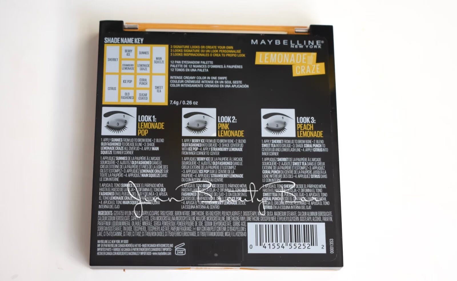 Spot Maybelline Maybelline Lemonade Craze Lemon Eyeshadow Palette Red Orange Yellow bảng mắt nội địa trung