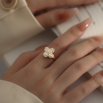 When it comes to functioning rotatable four leaves small flower delicate little windmill ring necklace with high level of luxury and light lavish crowdwomen