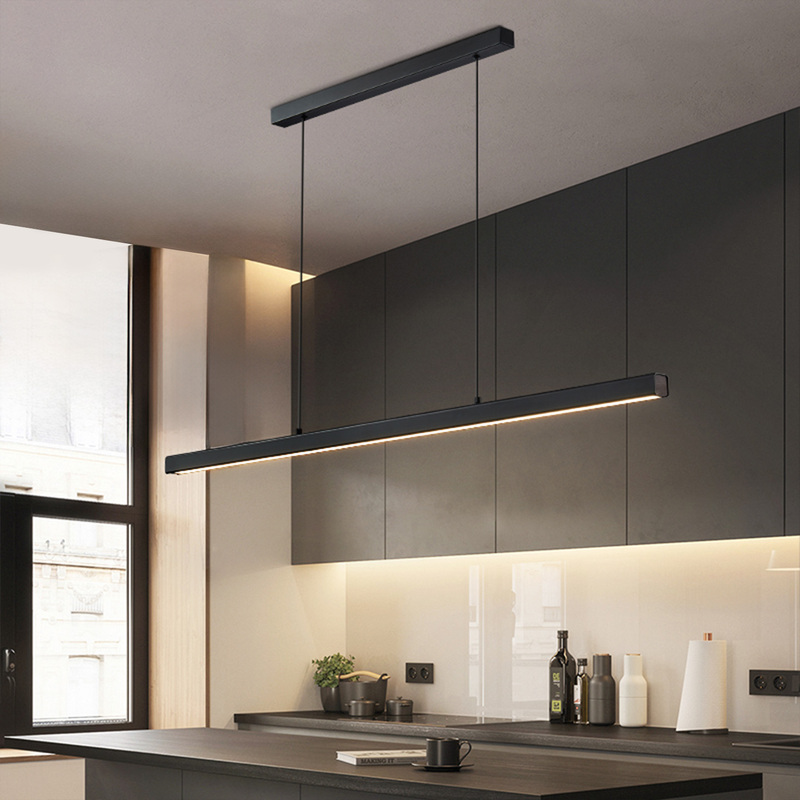 Modern Minimalist Led Chandelier for Dining Room, Nordic Style, Minimalist Dining Table, Bar Counter, No Main Light, Linear Strip, Office